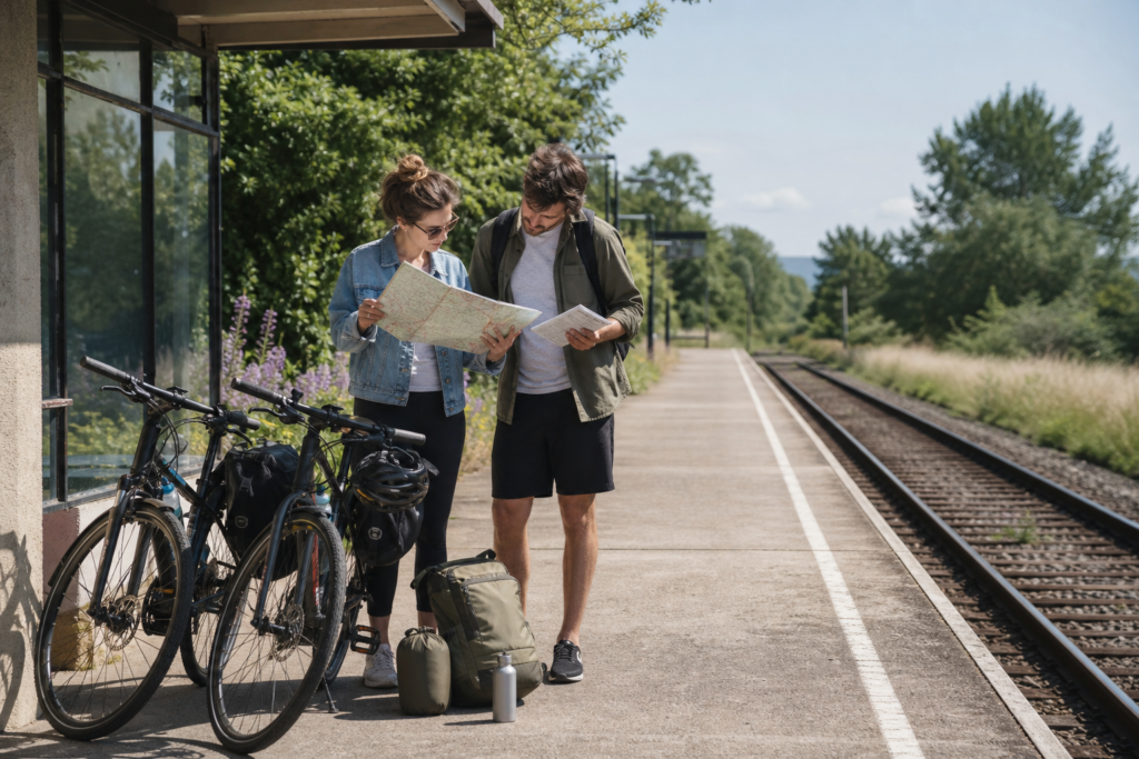 Week-end à la campagne sans voiture : préparer une escapade simple en train, vélo et marche — illustration 1